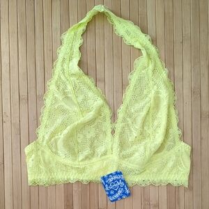 Yellow Lace Bra Bralette by Free People, Size Small, NWT, New